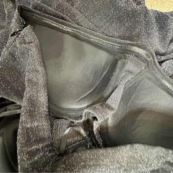 Calvin Klein Black Silver Metallic Strapless Cocktail Maxi Dress | Size 6 - Picture 5 of 14